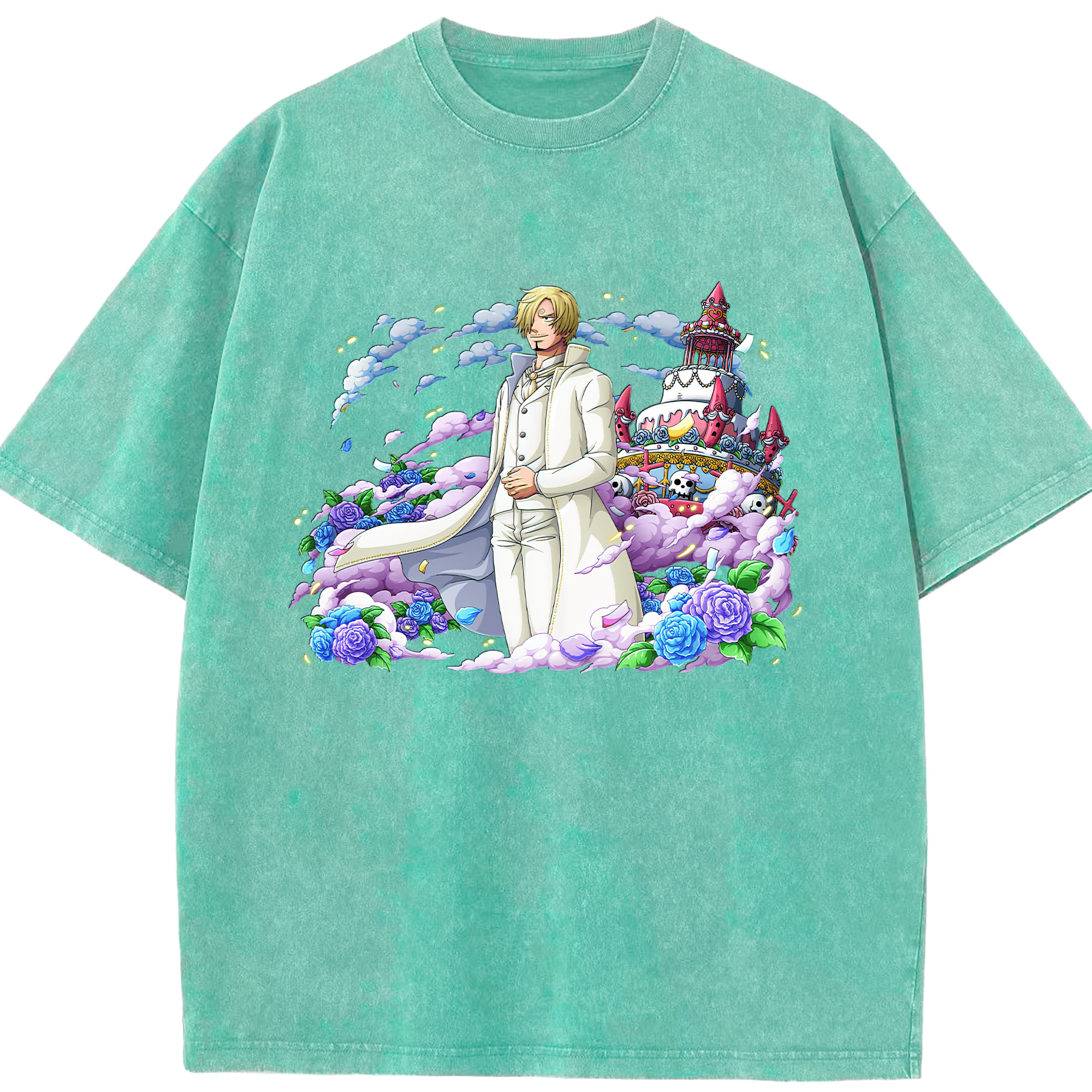 ワンピース サンジ ONE PIECE Sanji 綿100% ヴィンテージ風 半袖Tシャツ（フロントプリント）